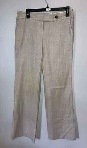 J. Crew Super 120’s 100% wool Heathered white Wide Leg Pants Size 4 #768 thumbnail 1