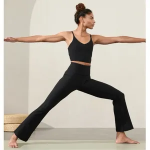 Athleta Salutation Stash Flare Pant Ribbed‎ Leggings Women's Black Size XS thumbnail 1
