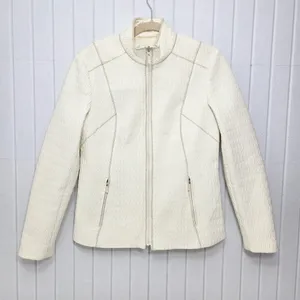 PENDLETON Vintage ZIP Up Front Cream Textured LINED‎ JACKET Size S thumbnail 2