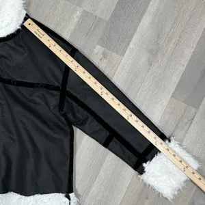 Princess Polly‎ Mariana Jacket Small Medium Black PU Faux Fur Lined Moto Biker thumbnail 15