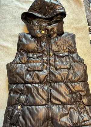Faded Glory Black Pinstripe Puffer Vest Size Small thumbnail 5