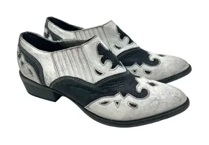 Matisse Steely Leather Ankle Boot White & Black‎ Size 8.5 thumbnail 1