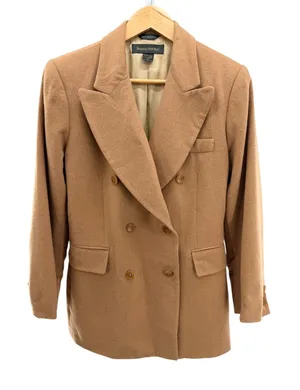 Banana Republic 100% Camel Hair Blazer Made in Italy Tan Double Breasted Size 8 thumbnail 1