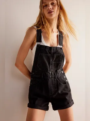 Free People We The Free Ziggy Shortalls Black XL thumbnail 5