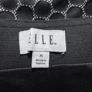 ELLE Womens Black White Honeycomb‎ Geometric Dot Stretch Pencil Skirt Medium M thumbnail 3