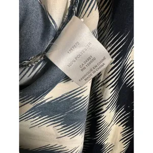 Maison d'Amélie‎ Navy White Abstract Zig Zag Mock Neck Long Sleeve Blouse Large thumbnail 6