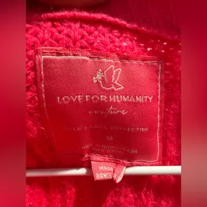 Love‎ For Humanity Bright Pink Half Zip Knit Sweater Size M thumbnail 6