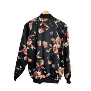Chaps Floral Satin‎ Bomber Jacket Size Large thumbnail 3