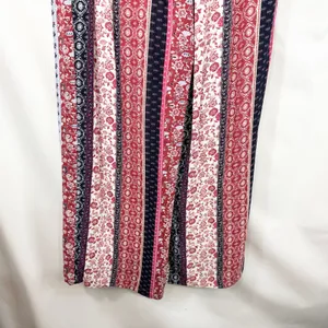 New Directions Small Capri Pants Patchwork Red Floral Striped Wide Palazzo 852 thumbnail 6