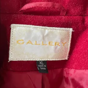 Gallery Pea Coat Womens XL Red Button Up Wool Vintage Inspired Old Money Preppy thumbnail 2