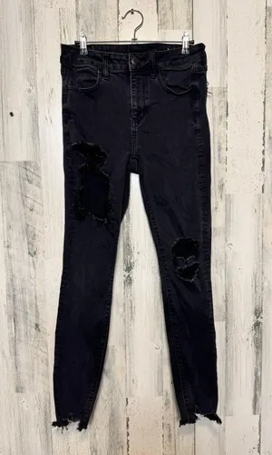 black next level stretch ripped skinny jeans thumbnail 2