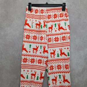 Red Christmas Holiday Print Y2K VTG Festive‎ Ekouaer Pajama Legging Pants Small thumbnail 3