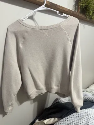 American Eagle cream off the shoulder sweater Size M #knitwear #cozy thumbnail 1