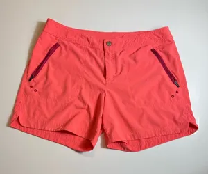 Title Nine Nimblene Coral Stretch Hiking Athletic Shorts Zip Pocket‎ Size12 thumbnail 1