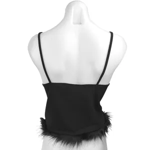 ASOS Urban Revivo Faux Fur Feather Square Neck Camisole Crop Tank Top Size 8 thumbnail 4