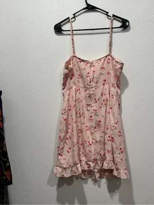 Altar’d State Blush Pink Floral Ruffle Mini Dress Size Large L thumbnail 10