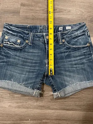 Miss Me Signature Women's Low Rise Medium Wash Denim Jean Shorts Size 30 thumbnail 7