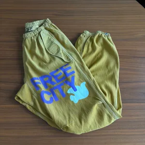 Freecity Flap Snap Pants XS Yellow Cotton Airjump Karate Sail Drawstring Satin thumbnail 4