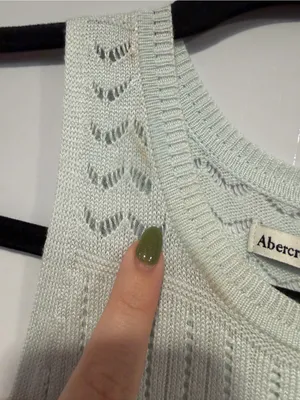 Abercrombie & Fitch Womens Mint Knit Tank Top Openwork Textured Sleeveless M thumbnail 4