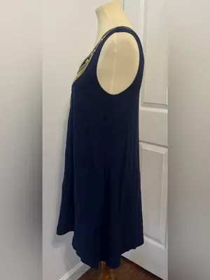 Lilly Pulitzer Owen Trapeze Swing Dress Gold Embellishment Resort Preppy Small thumbnail 8