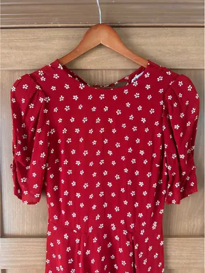 Reformation Bard Floral-Print Crepe Mini Dress in Red Women’s size 6 thumbnail 5