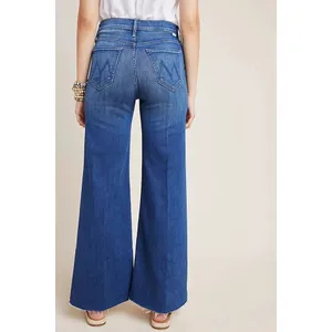 MOTHER Tomcat Roller Fray Healing Jar Solid Blue Wash Wide Leg Raw Hem Size 30 thumbnail 2