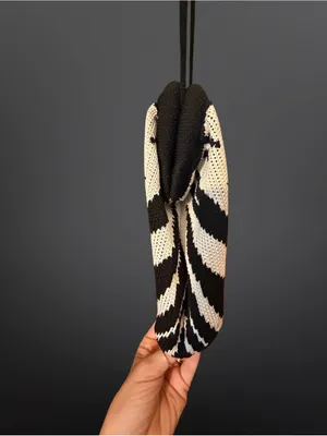 🦓 ZEBRA PRINT KNIT DUMPLING CLUTCH | 2 thumbnail 11