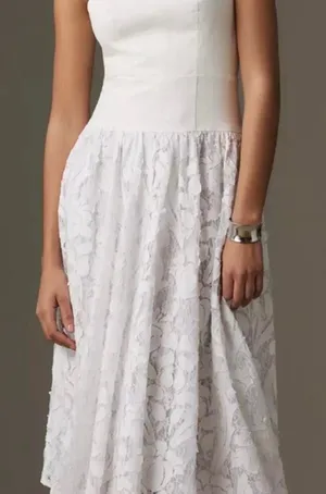 Pilcro Women's White Dress Bridal Romantic Cottagecore thumbnail 1