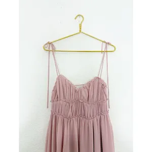 Anthropologie O.P.T Gigi Midi Dress Size Medium Pink Open Back Chiffon Wedding thumbnail 5