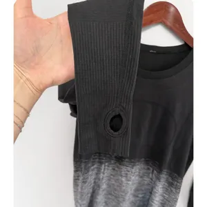 Lululemon Women's Swiftly Tech Long Sleeve Crew Black Grey Ombre Top Size 8 thumbnail 5