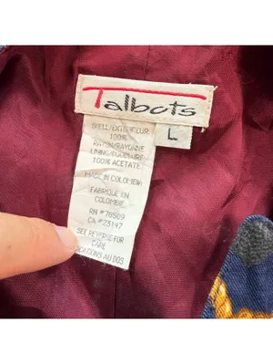 Vintage 90s Talbots Equestrian Chain Print Waistcoat Vest Women’s Large thumbnail 4