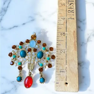 Vintage Inspired Multicolor Statement Brooch NEW thumbnail 3