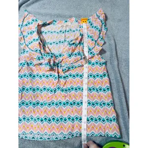 Paloma Blue Rent the Runway Silk‎ Pink Blue Sophia Top Size Medium Flowy Spring thumbnail 4