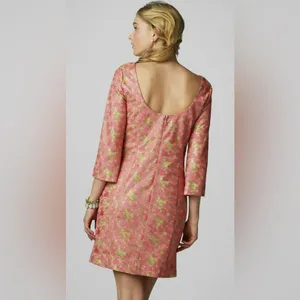 Lilly Pulitzer MANDY Tunic Dress Pink Green Metallic Lace Size‎ 2 thumbnail 6