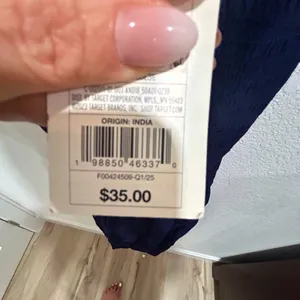 A New Day Navy Blue Smocked Top thumbnail 6