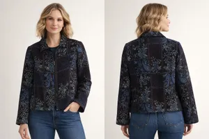 Portrait vintage quilted jacket Purple Size L thumbnail 4