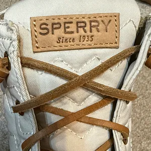 Sperry Women's White and Tan Lace Up Duck Boots Size 7.5 thumbnail 11