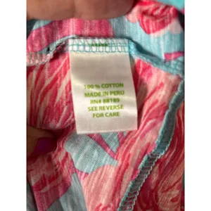 Lilly Pulitzer Cassie Flamingo Print Cotton Shift Dress 3/4 Sleeve Size Small thumbnail 6