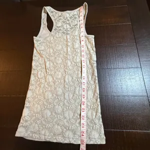American Eagle Floral Lace Back Racerback Tank Top Ribbed Beige Tan M Y2K Ribbed thumbnail 7
