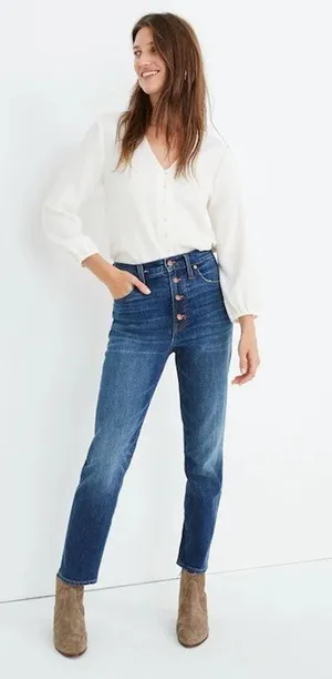 Madewell The Perfect Vintage Jean in Barnsdale Wash: Button-Front Edition size 26 thumbnail 1