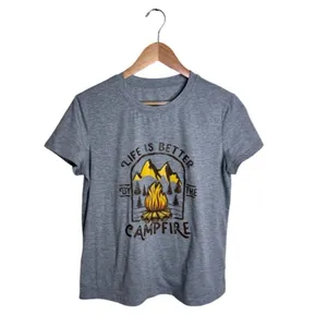 Campfire Graphic Crew Neck Short Sleeve T Shirt Size M outdoors Camping thumbnail 2