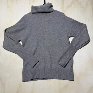Old Navy SoSoft Womens Small Turtleneck Sweater Gray Taupe Ribbed Pullover thumbnail 2