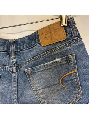 American Eagle Womans Low Rise Y2K Cuffed Jean Shorts Indie Sleaze Size 4 thumbnail 6