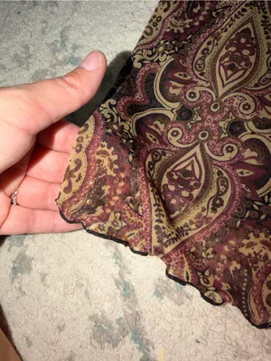 A Byer Y2K Paisley Ruffle Hem Skirt Gold Rhinestone Embellished Medium thumbnail 4