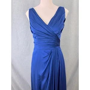Belsoie Royal Blue Pleated Chiffon Embellished‎ V-Neck Formal Gown Dress 6 Prom thumbnail 2