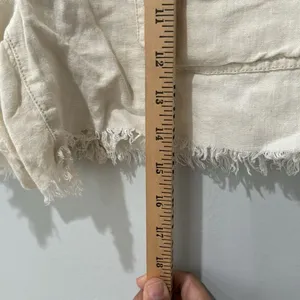 Free People Revolve Tomboy Linen Shorts Size S Color is Cream Oversized thumbnail 11