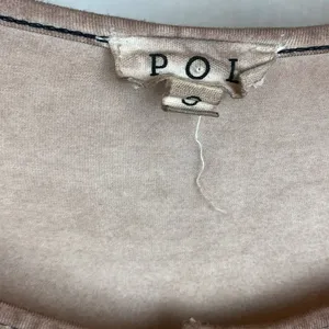 POL Tan Long Sleeve Casual Distressed Tee T Shirt L thumbnail 8