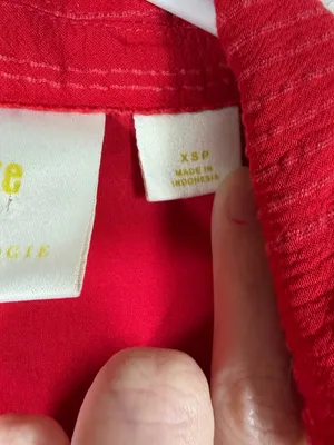 Anthropologie Maeve Hot Pink Red‎ Striped Crinkle Button Up Midi Dress thumbnail 4