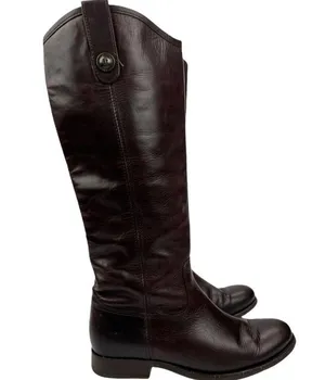 Frye Dark Brown Leather Melissa Western Tall Riding Boots Size 5.5 Style 77167 thumbnail 14
