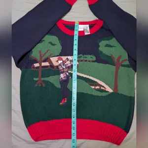 Vintage Liz Claiborne LizGolf Cotton Knit Embroidered Sweater Women's Small Blue thumbnail 6